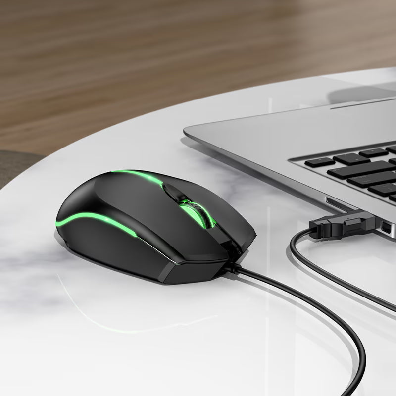 Gaming miš s kabelom USB HOCO GM37, RGB, 2400DPI, Crna