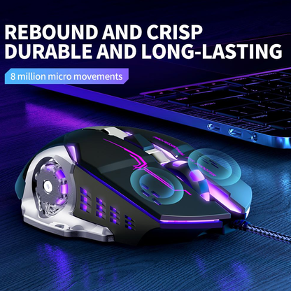 Gaming miš s kabelom USB XO Design M10, RGB, 3200DPI, Crna