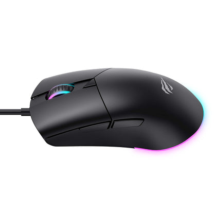 Gaming miš s kabelom USB HAVIT MS1038, RGB, 1200DPI - 7200DPI, 1.6m, Crni
