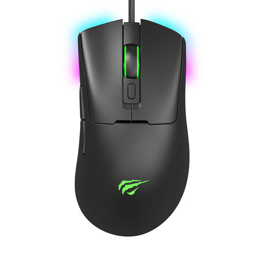 Gaming miš s kabelom USB HAVIT MS966, RGB, 800DPI - 12000DPI, 1.6m, Crni