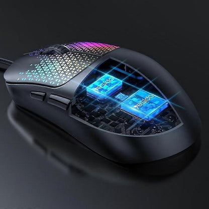 Gaming miš s kabelom USB Yesido KB32, RGB, 7200DPI, Crni