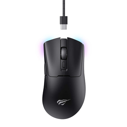 Bežični gaming miš HAVIT MS966WB, 800DPI - 10000DPI, BT / Wi-Fi / Žičani, Crni