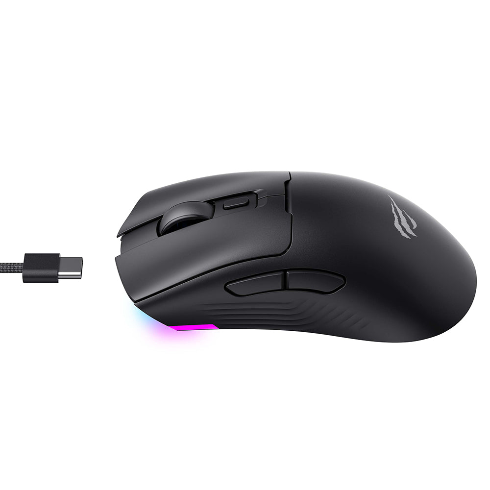 Bežični gaming miš HAVIT MS966WB, 800DPI - 10000DPI, BT / Wi-Fi / Žičani, Crni