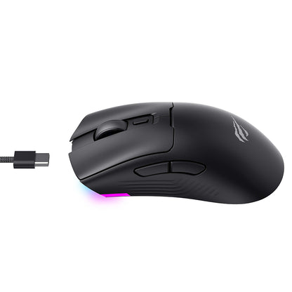 Bežični gaming miš HAVIT MS966WB, 800DPI - 10000DPI, BT / Wi-Fi / Žičani, Crni