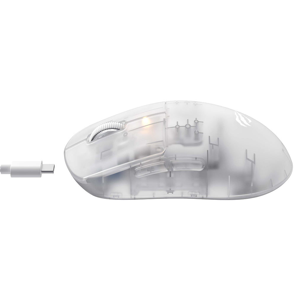 Bežični gaming miš HAVIT MS970WB Pro, 800DPI - 12000mAh, Prozirno Bijeli