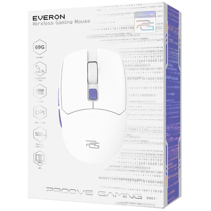 Gaming miš bez žica Proove Everon, 800DPI - 10000DPI, Bijeli WMEV00022002