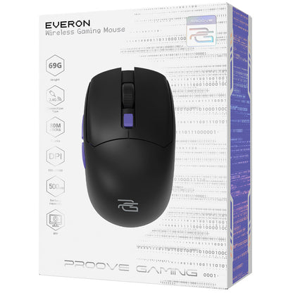 Gaming miš bez žica Proove Everon, 800DPI - 10000DPI, Crni WMEV00022001