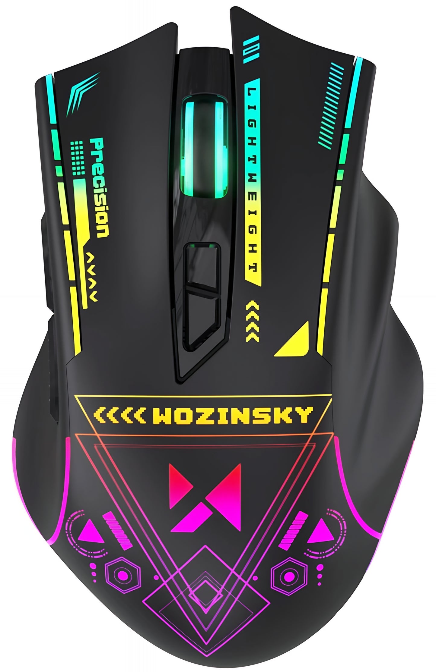 Bežični gaming miš WZK WMGB-3200, 3200DPI, RGB, Crni