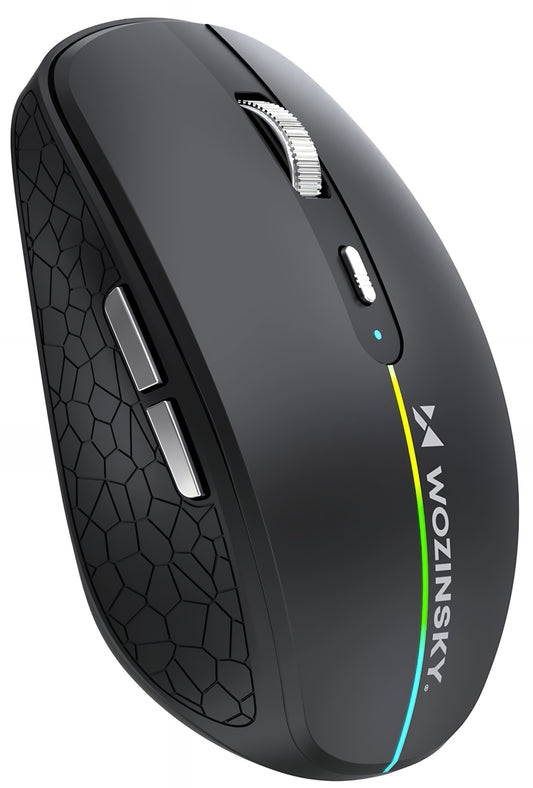 Bežični gaming miš WZK WMGK-1132, 1600DPI, RGB, BT / Wi-Fi, Crni