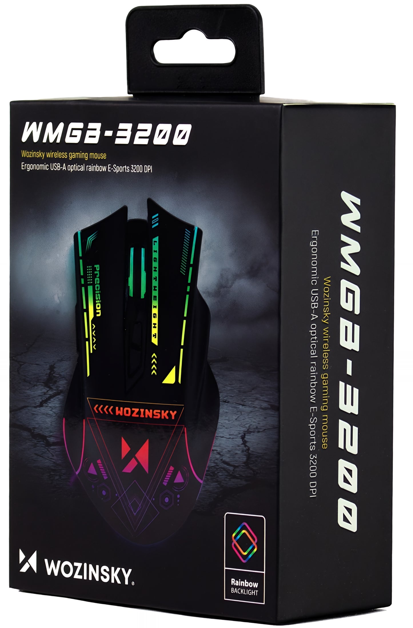 Bežični gaming miš WZK WMGB-3200, 3200DPI, RGB, Crni