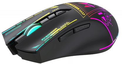 Bežični gaming miš WZK WMGB-3200, 3200DPI, RGB, Crni