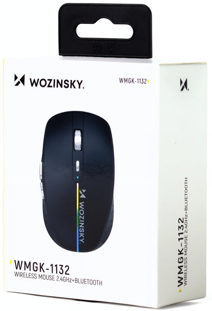 Bežični gaming miš WZK WMGK-1132, 1600DPI, RGB, BT / Wi-Fi, Crni
