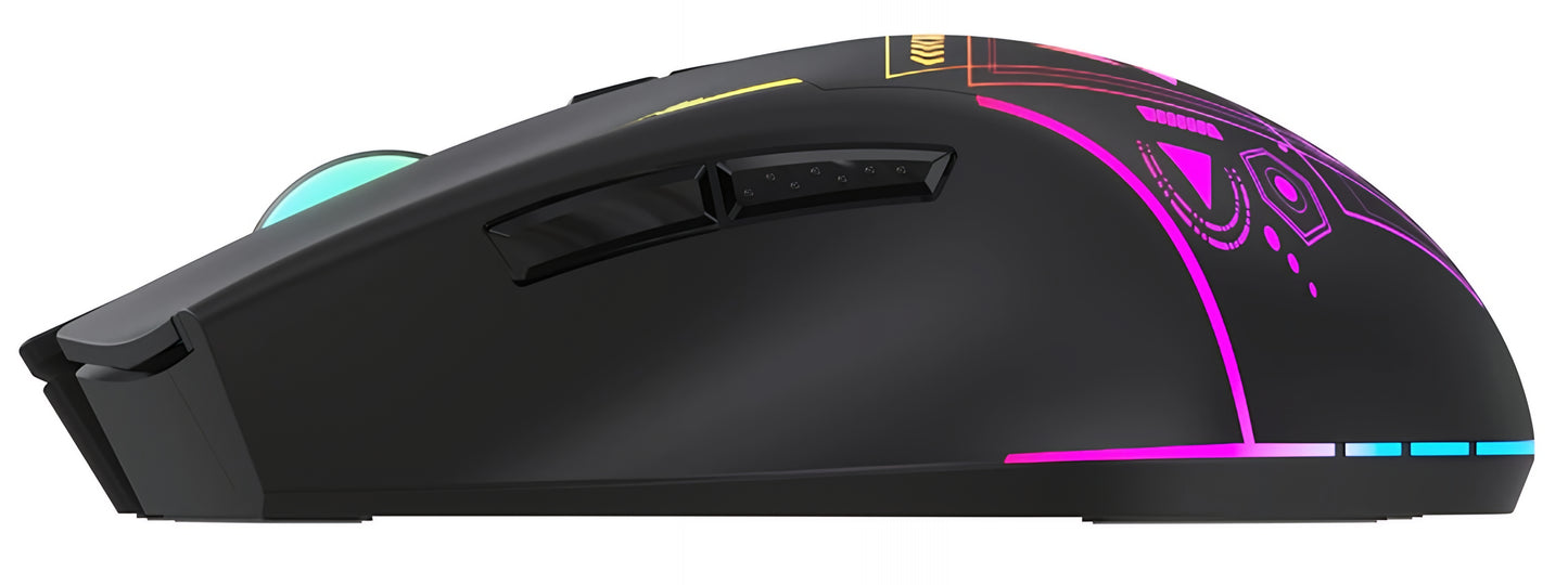 Bežični gaming miš WZK WMGB-3200, 3200DPI, RGB, Crni