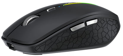 Bežični gaming miš WZK WMGK-1132, 1600DPI, RGB, BT / Wi-Fi, Crni