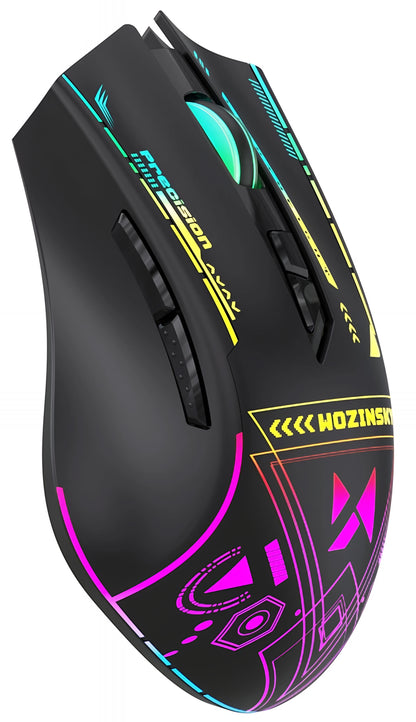 Bežični gaming miš WZK WMGB-3200, 3200DPI, RGB, Crni