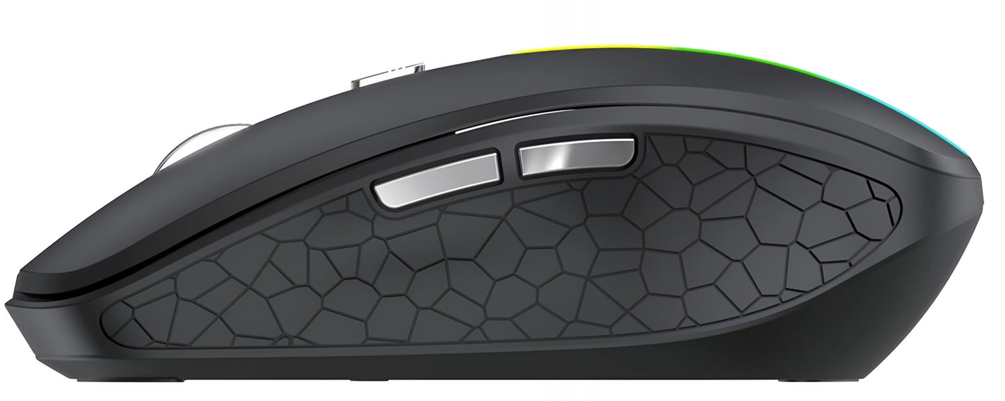 Bežični gaming miš WZK WMGK-1132, 1600DPI, RGB, BT / Wi-Fi, Crni