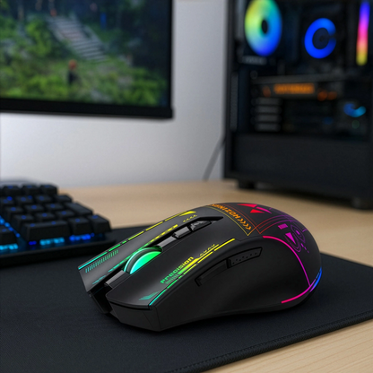 Bežični gaming miš WZK WMGB-3200, 3200DPI, RGB, Crni