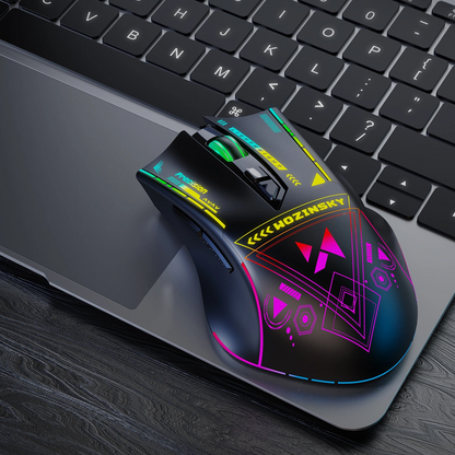 Bežični gaming miš WZK WMGB-3200, 3200DPI, RGB, Crni