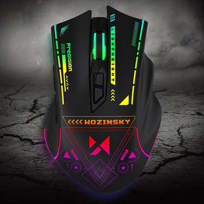 Bežični gaming miš WZK WMGB-3200, 3200DPI, RGB, Crni