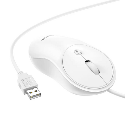 Miš s kabelom USB HOCO GM13, 1600DPI, Bijela