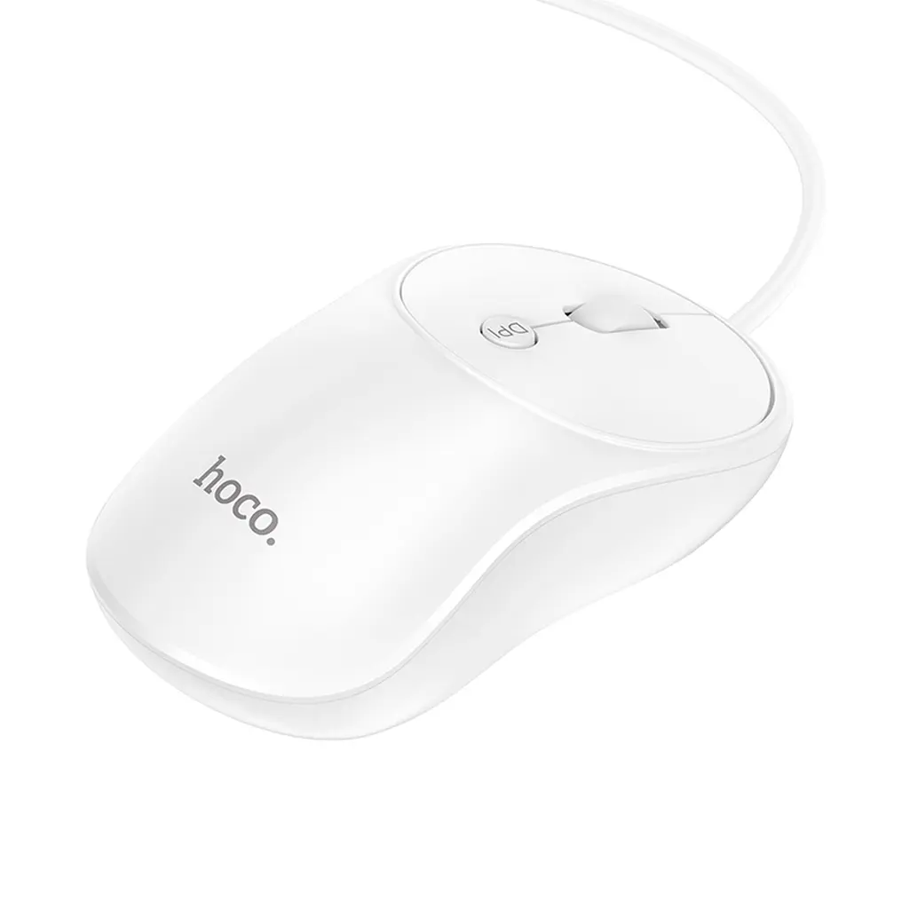 Miš s kabelom USB HOCO GM13, 1600DPI, Bijela