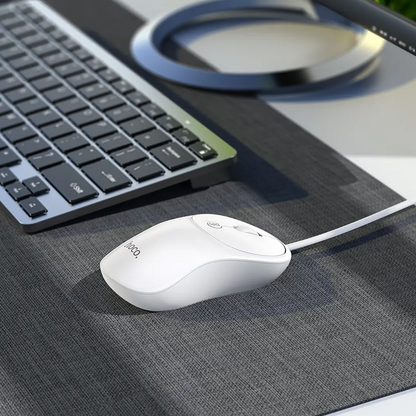 Miš s kabelom USB HOCO GM13, 1600DPI, Bijela