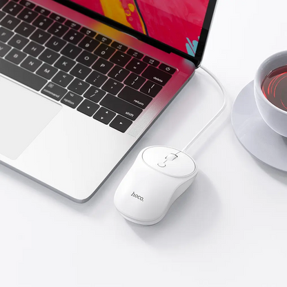 Miš s kabelom USB HOCO GM13, 1600DPI, Bijela