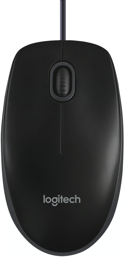 Miš s kabelom USB Logitech B100, 1000DPI, Crni 910-003357