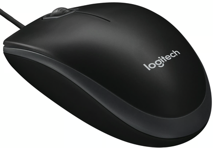 Miš s kabelom USB Logitech B100, 1000DPI, Crni 910-003357