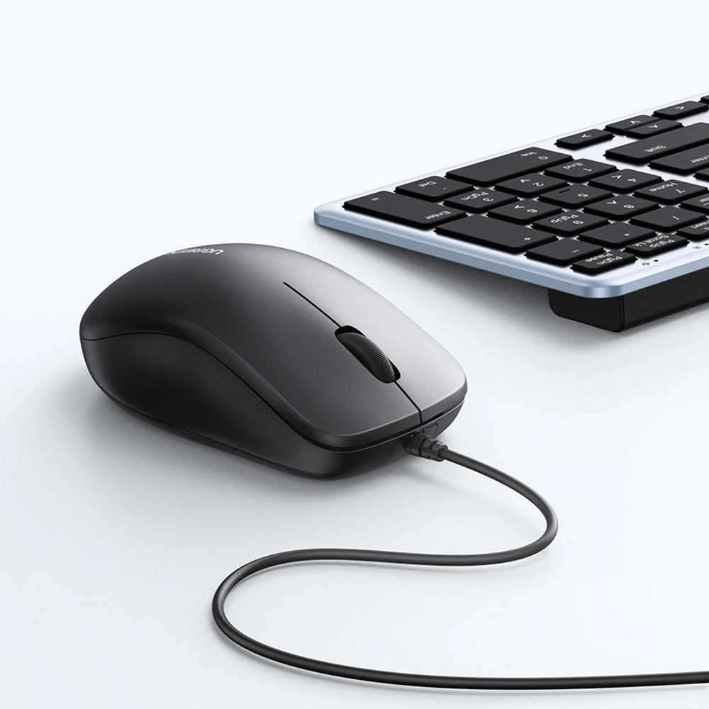 Miš s kabelom USB UGREEN MU007, 1200DPI, 1.5m, Crni