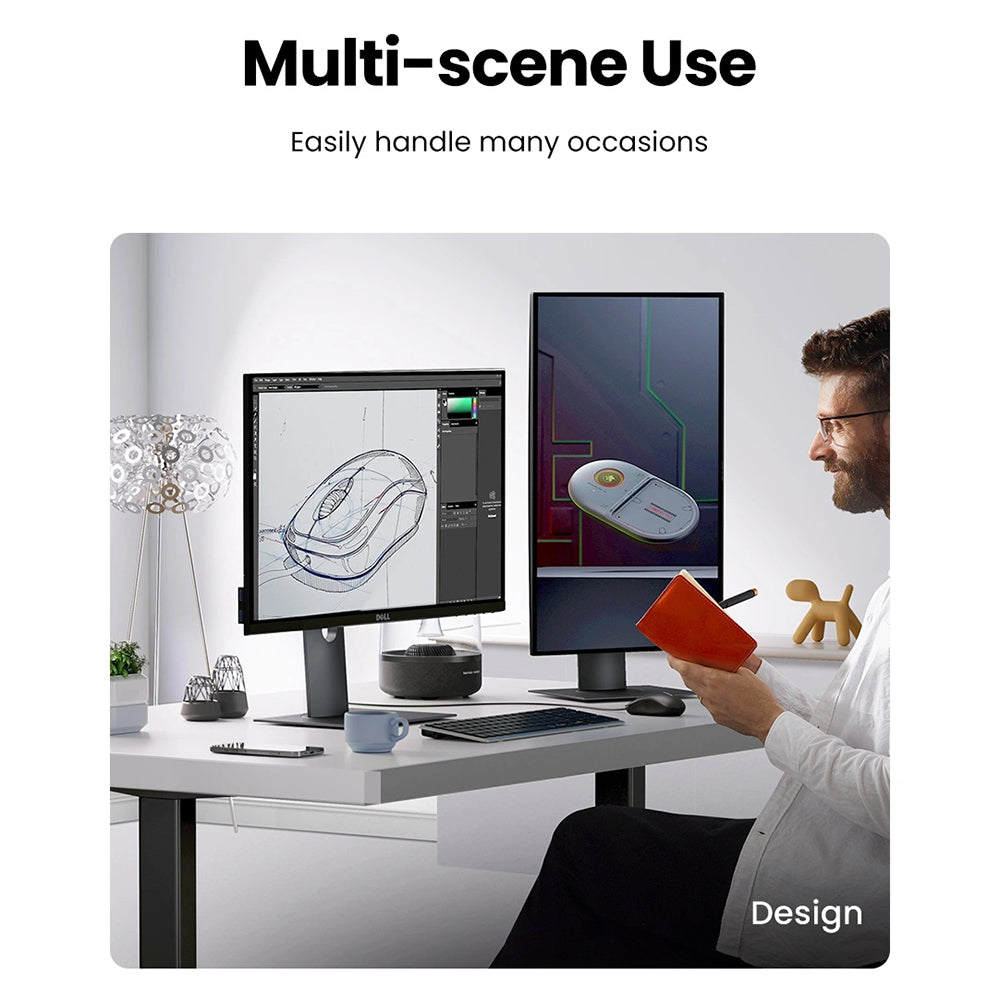 Miš s kabelom USB UGREEN MU007, 1200DPI, 1.5m, Crni