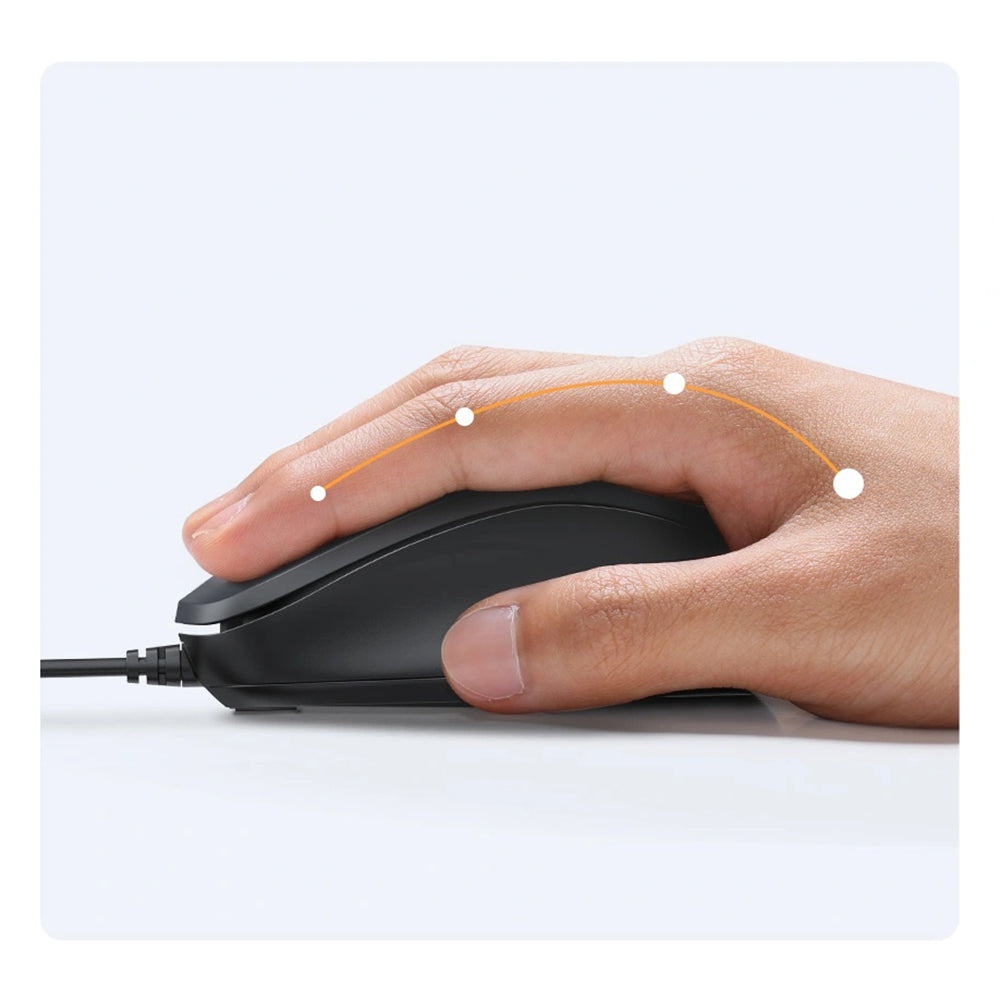 Miš s kabelom USB UGREEN MU007, 1200DPI, 1.5m, Crni