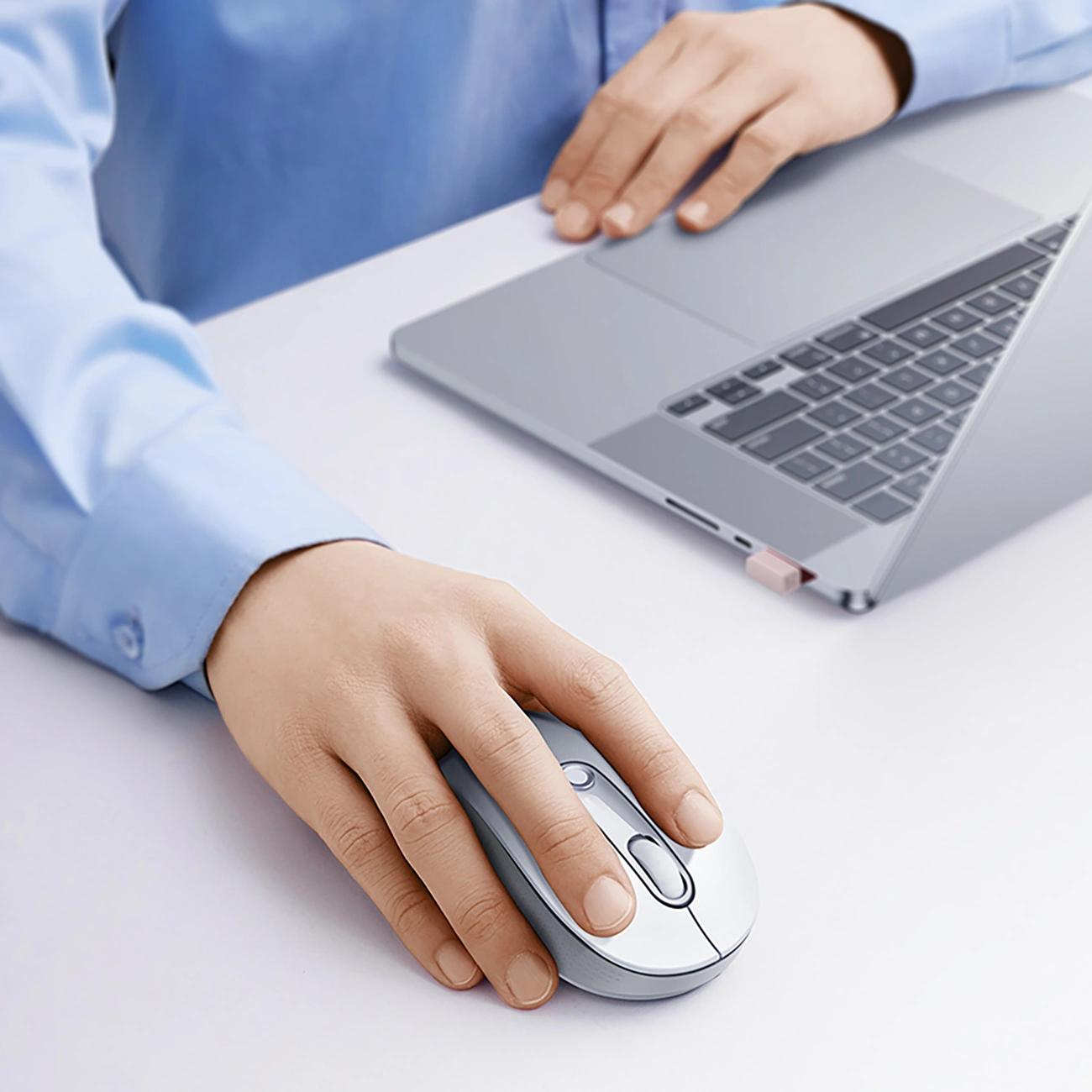 Bežični miš Baseus F02, 1600DPI, BT / Wi-Fi, Bijeli B0203302