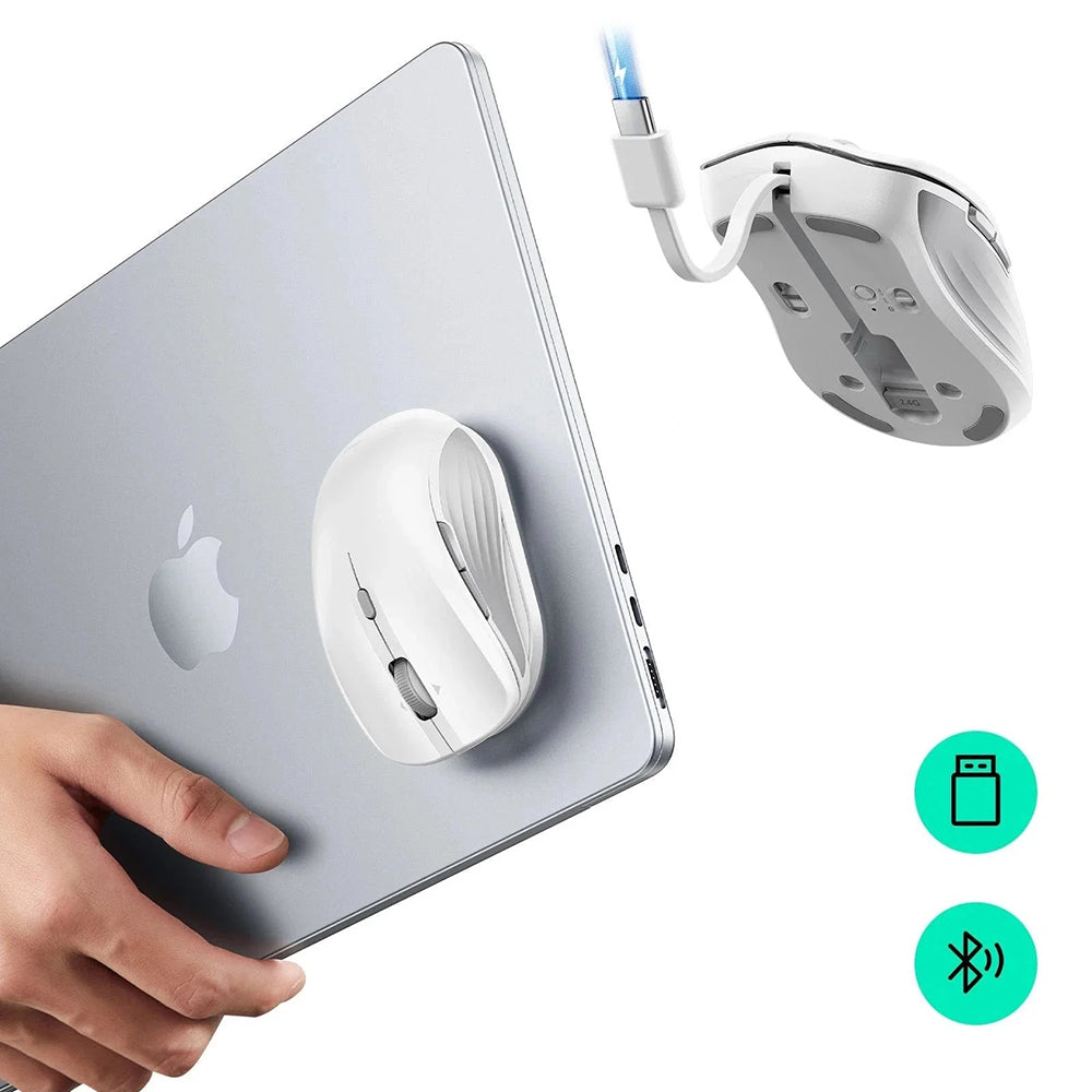 Bežični miš ESR MagMouse, 800DPI - 4800DPI, BT / Wi-Fi, Bijeli