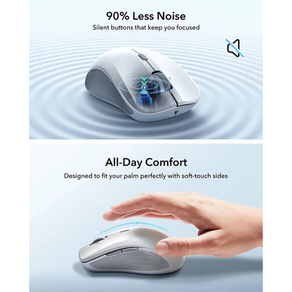 Bežični miš ESR MagMouse, 800DPI - 4800DPI, BT / Wi-Fi, Bijeli
