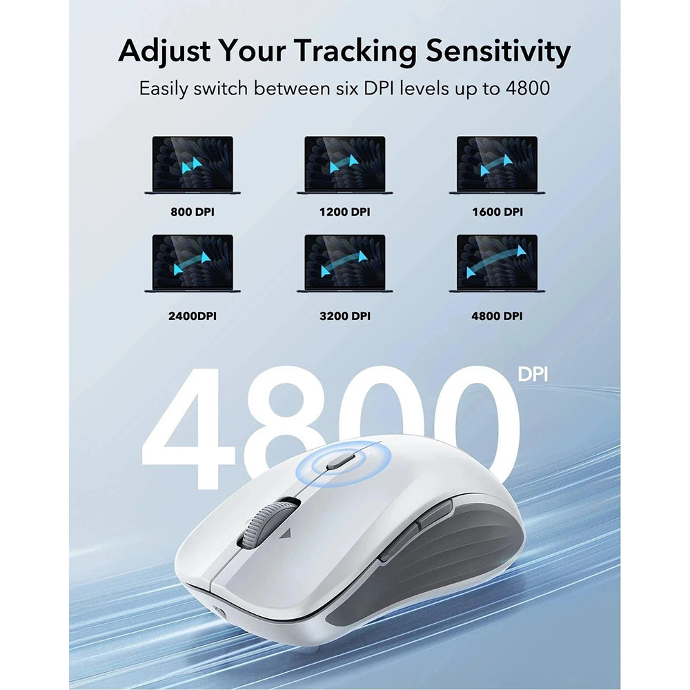 Bežični miš ESR MagMouse, 800DPI - 4800DPI, BT / Wi-Fi, Bijeli