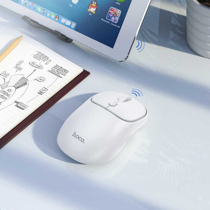 Bežični miš HOCO GM25, 1600DPI, BT / Wi-Fi, Bijeli