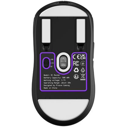 Bežični miš Proove RC Raider 8K, 800DPI - 32000DPI, BT / Wi-Fi / Žičani, Crni WMRR00122001