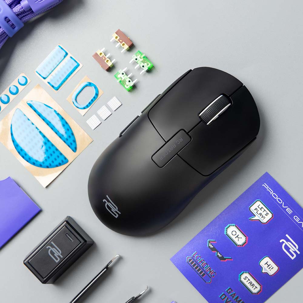 Bežični miš Proove RC Raider 8K, 800DPI - 32000DPI, BT / Wi-Fi / Žičani, Crni WMRR00122001