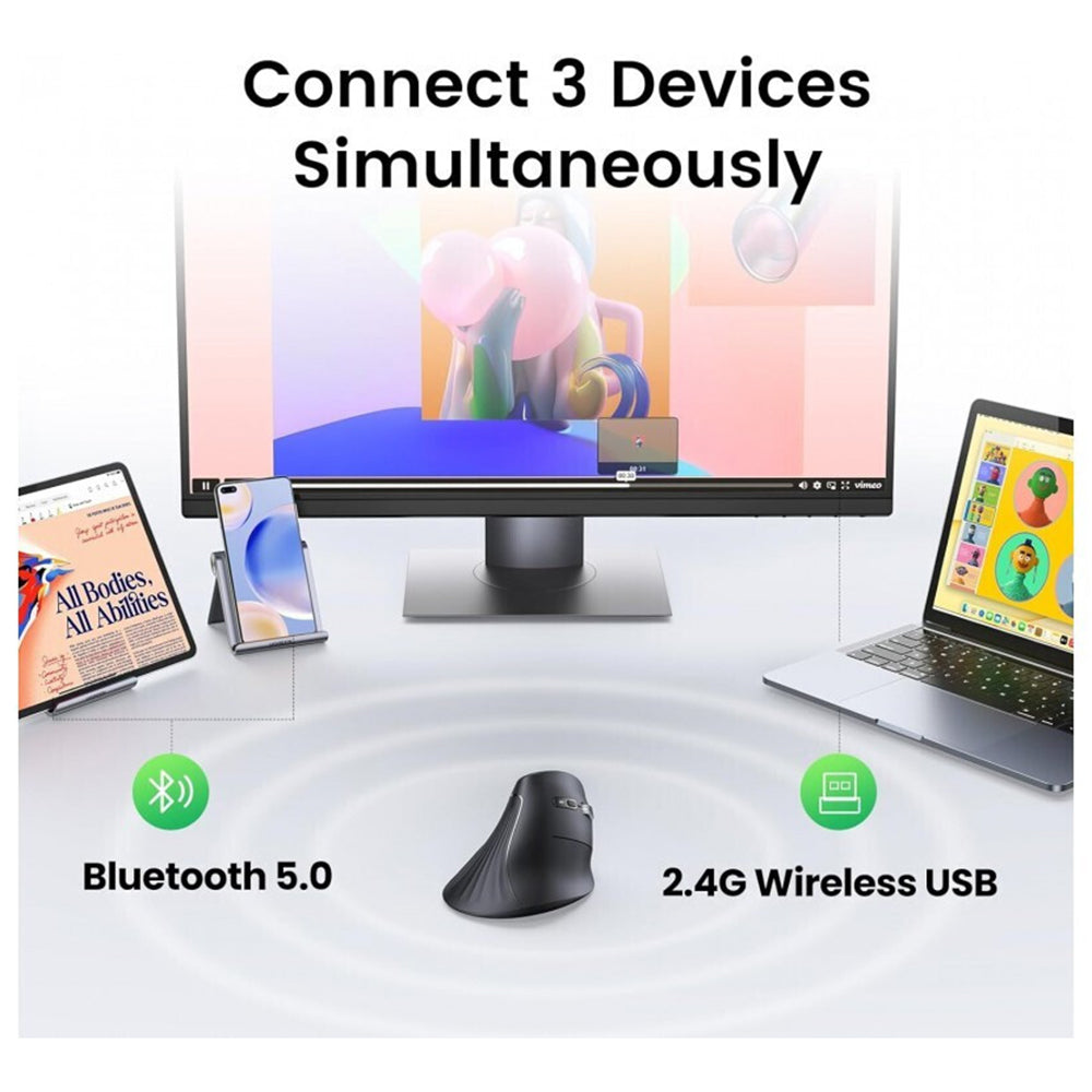 Bežični miš UGREEN MU008, 4000DPI, Crni