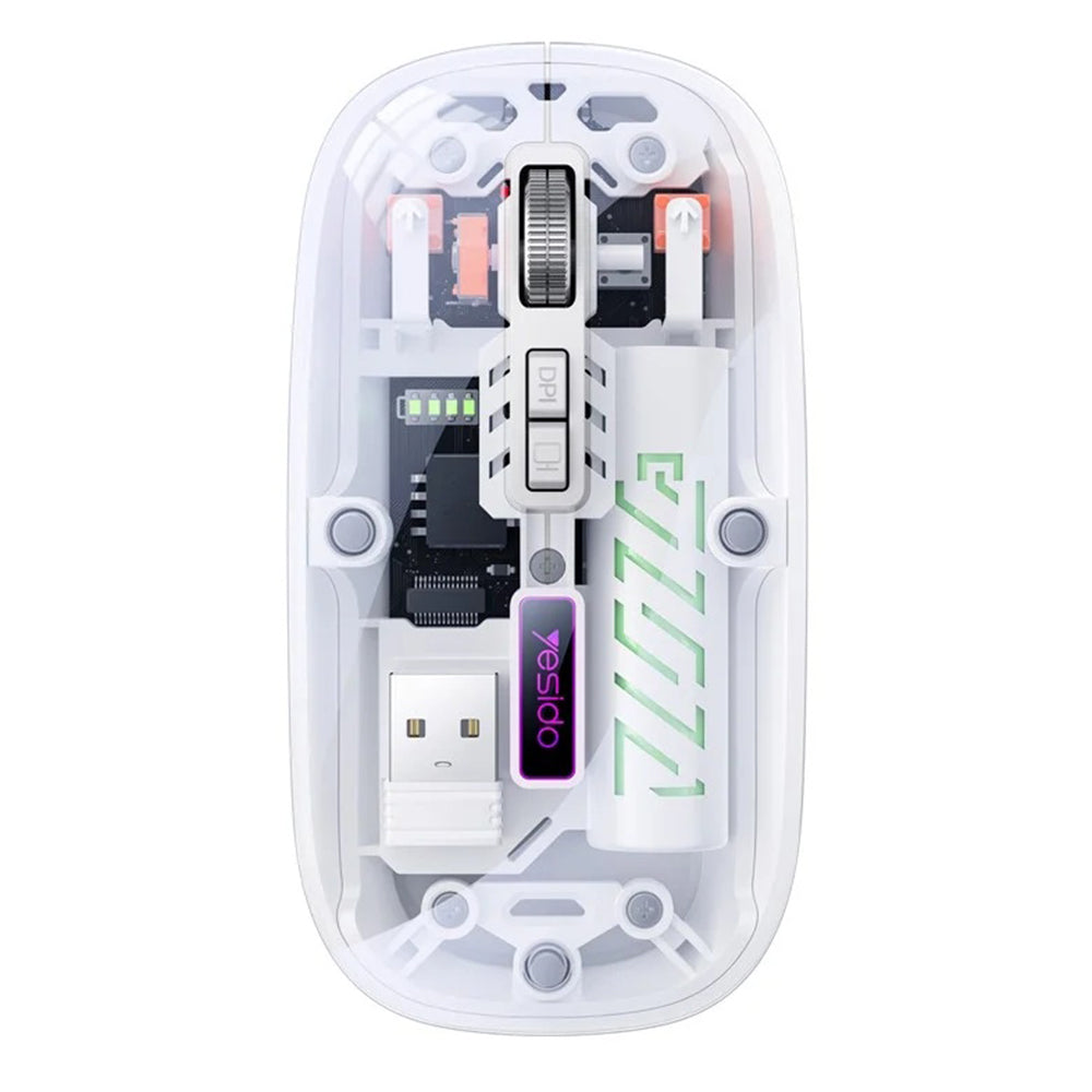 Bežični miš Yesido KB29, 800DPI - 1600DPI, BT / Wi-Fi, Bijeli