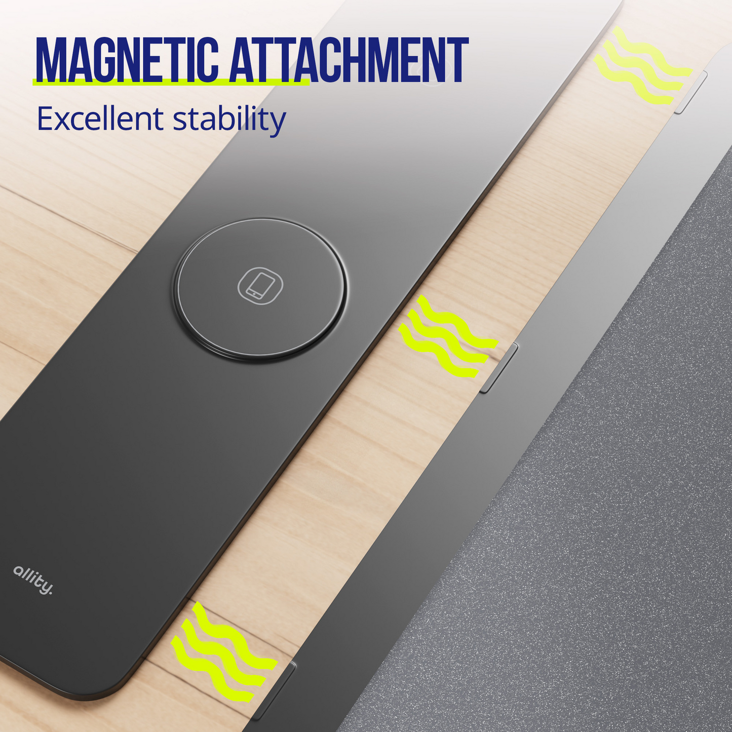 MousePad Allity. ALP-100 4u1 s Bežičnim Punjenjem Telefon / Sat / Slušalice, Crna