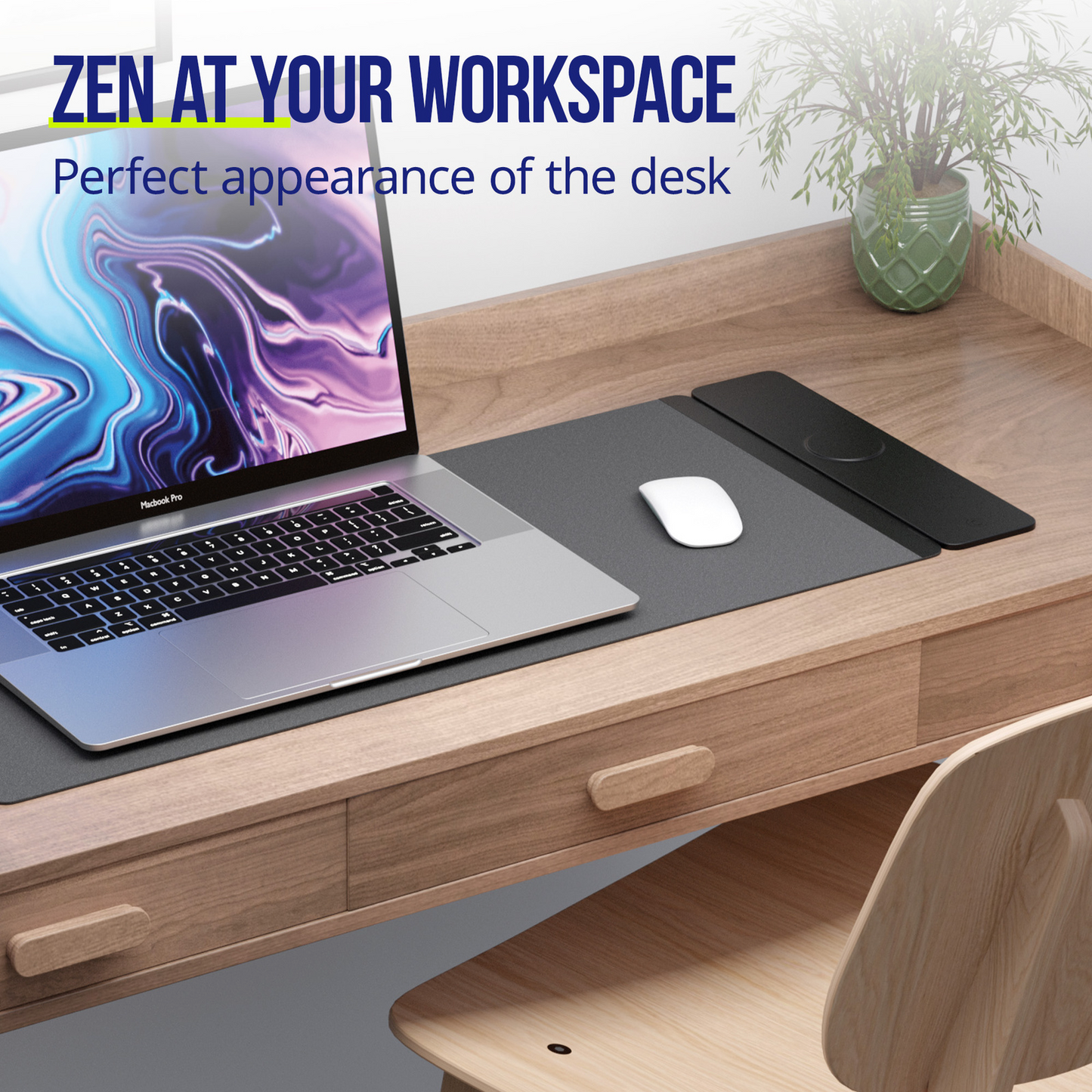 MousePad Allity. ALP-100 4u1 s Bežičnim Punjenjem Telefon / Sat / Slušalice, Crna
