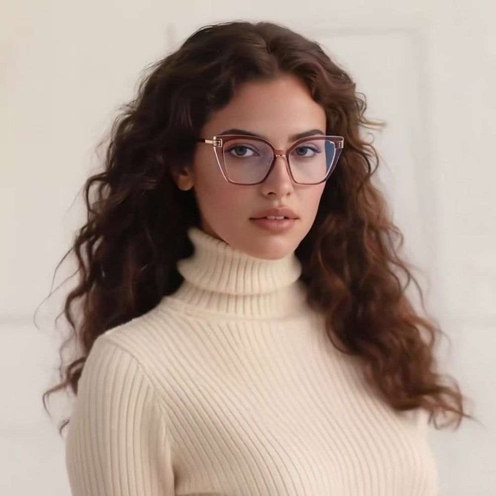 Naočale za računalo za žene Techsuit 2260, Anti-Blue Light, Crno Zlatne