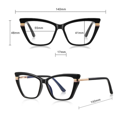 Naočale za računalo za žene Techsuit 2271, Anti-Blue Light, Crne