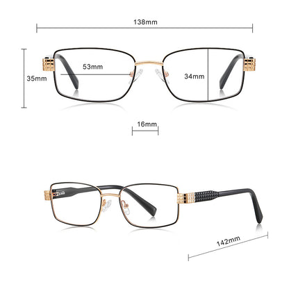 Naočale za računalo za žene Techsuit 3163, Anti-Blue Light, Crne Zlatne