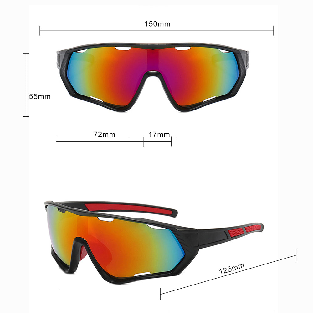 Unisex Biciklističke Naočale Techsuit 9330, Crno Crvene