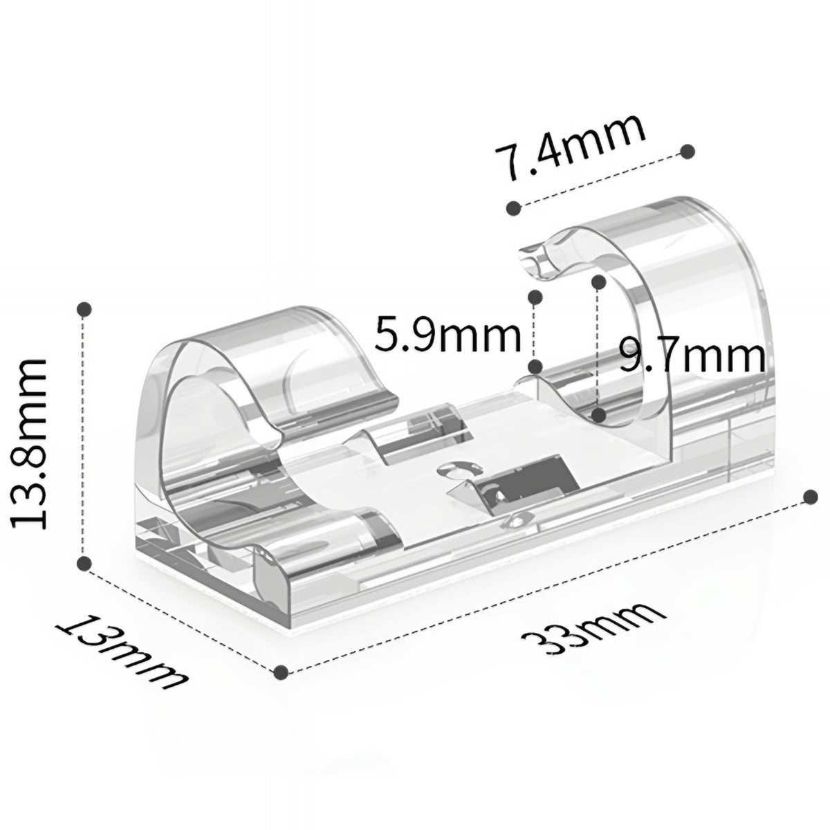 Organizator kabela CableCreation CT1001, Set 50 komada, Prozirno