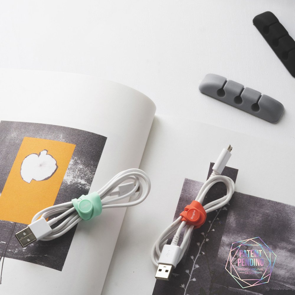 Organizator kabela Ringke, Set 4 komada, Razne boje