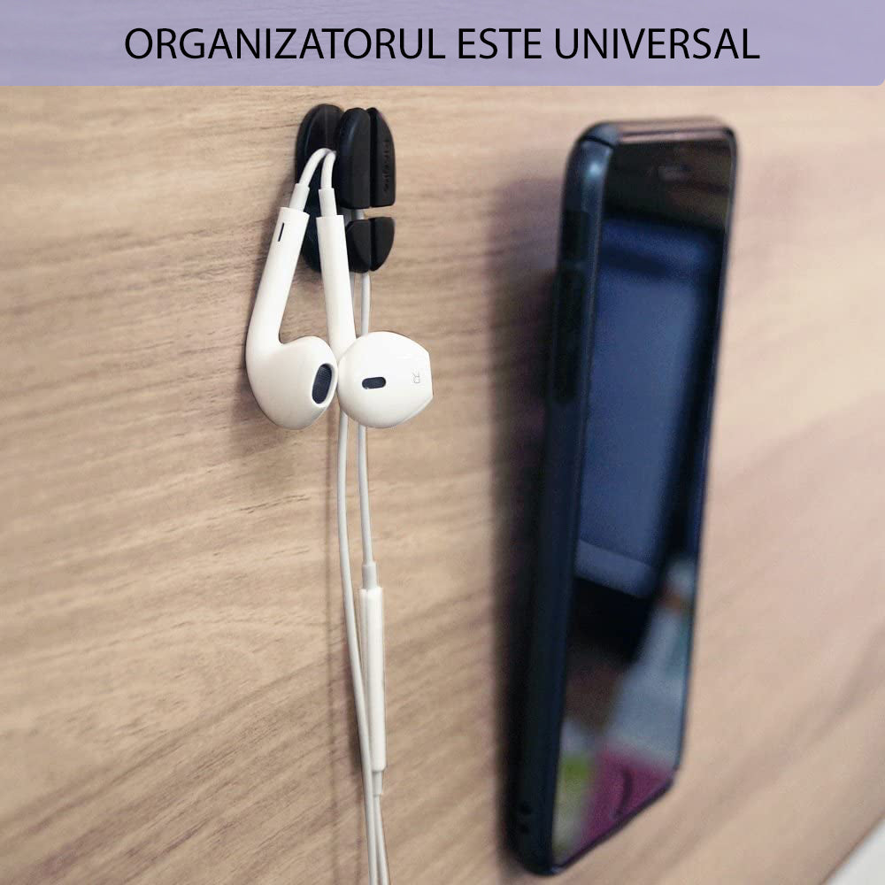 Organizator kabela Ringke, Set 6 komada, Crna